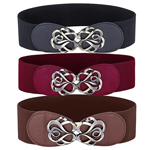 Fashion Luxury Brand Belts Women Stretchy Vintage Dress Belt Elastic Waist Cinch Belt