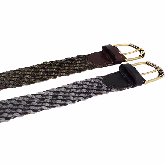 Cintura intrecciata con fibbia ad ardiglione, strisce, ecopelle moda, corda di canapa, cintura a trecce, cintura vintage