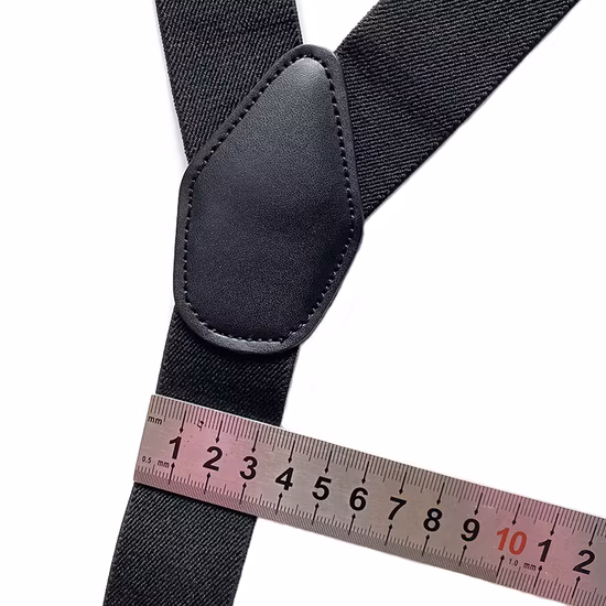 Pantaloni X-Back all'ingrosso Bretelle elastiche con bottoni in pelle da 3,5 cm per uomo