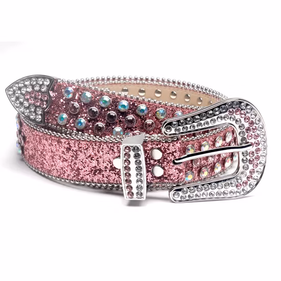 Cintura con rivetti in cristallo con strass punk di moda occidentale Cintura Ceinture Femme