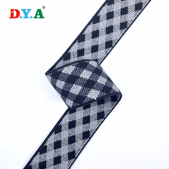 Fettuccia elastica jacquard in poliestere, cintura elastica tinta personalizzata per gonna, abbigliamento, cintura