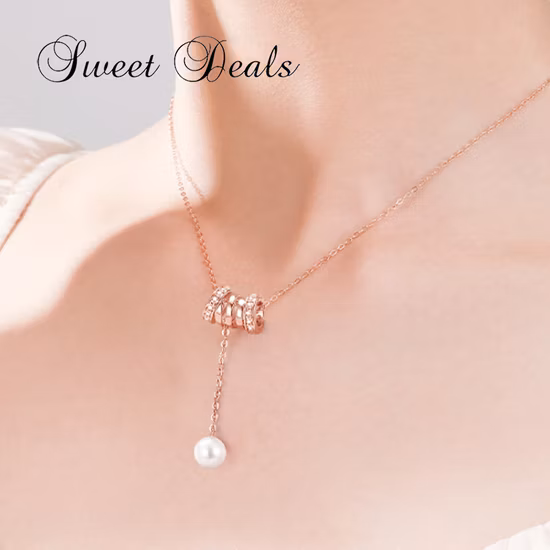 Collana di perle a vita piccola in argento S925 Catena di perle di conchiglia e clavicola